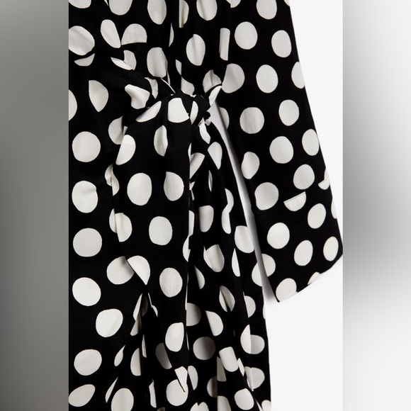 NWT Zara Dot Shirt Wrap Mini Dress - Picture 8 of 11